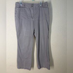 LOFT Light Gray Curvy Cotton Blend Trousers sz 12